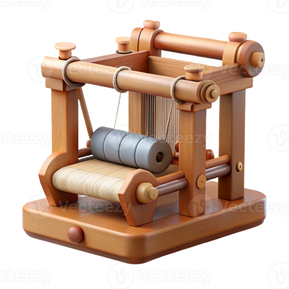 serene modern Smart Textile Loom Mechanism Isolated professional png