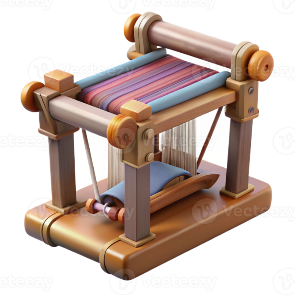 wonderful vintage Smart Textile Weaving Loom Isolated genuine png