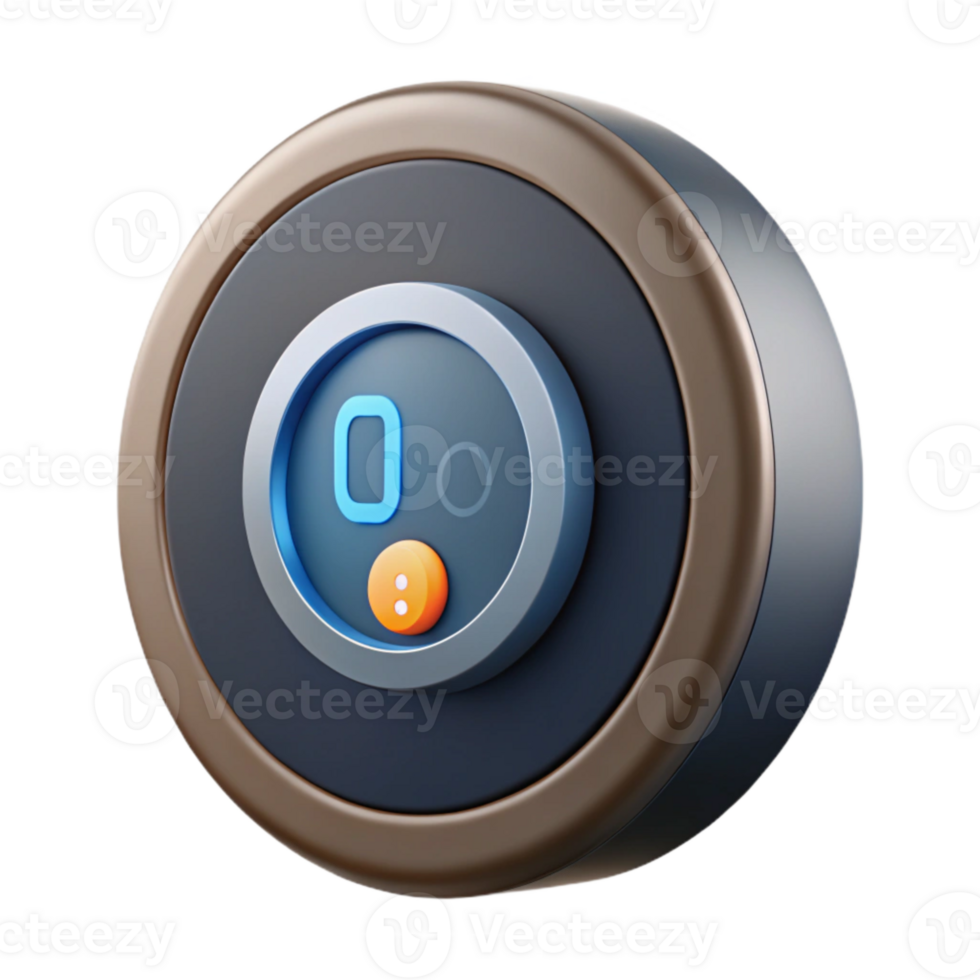 elegant abstract Smart Thermostat Temperature Display Cutout Isolated professional png