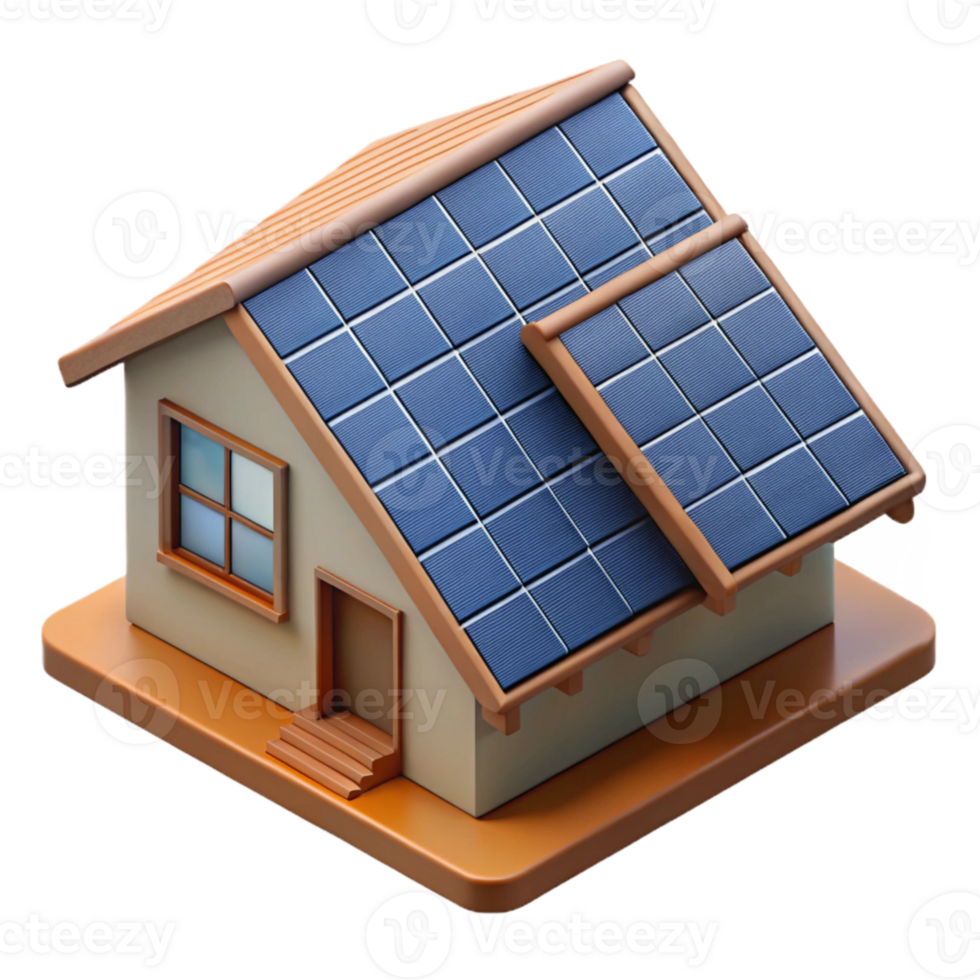 impressive artistic Solar Panels on a House Roof Top View Cutout professional png