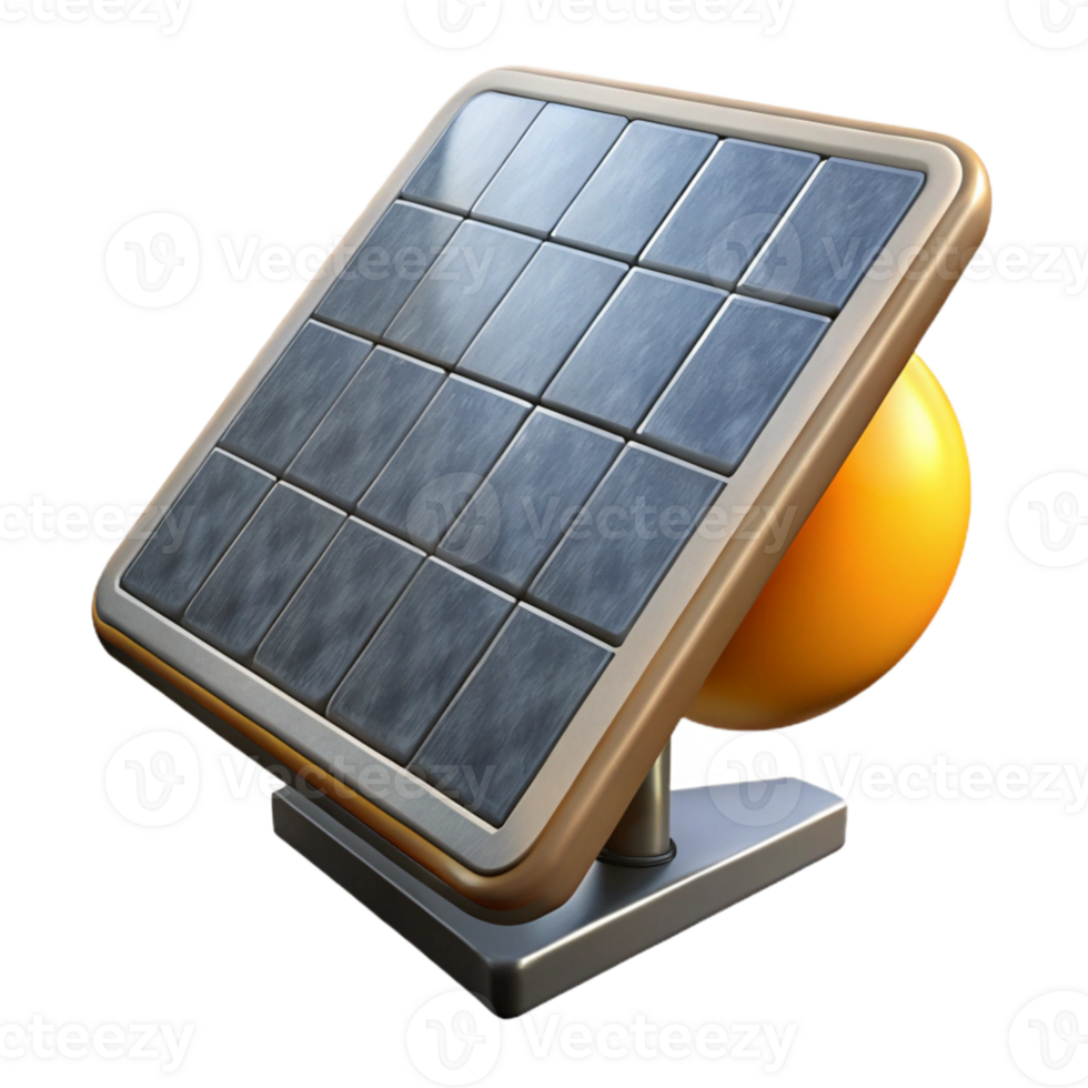 stunning artistic Solar Panel with Sun Reflection Close Up Isolated premium png