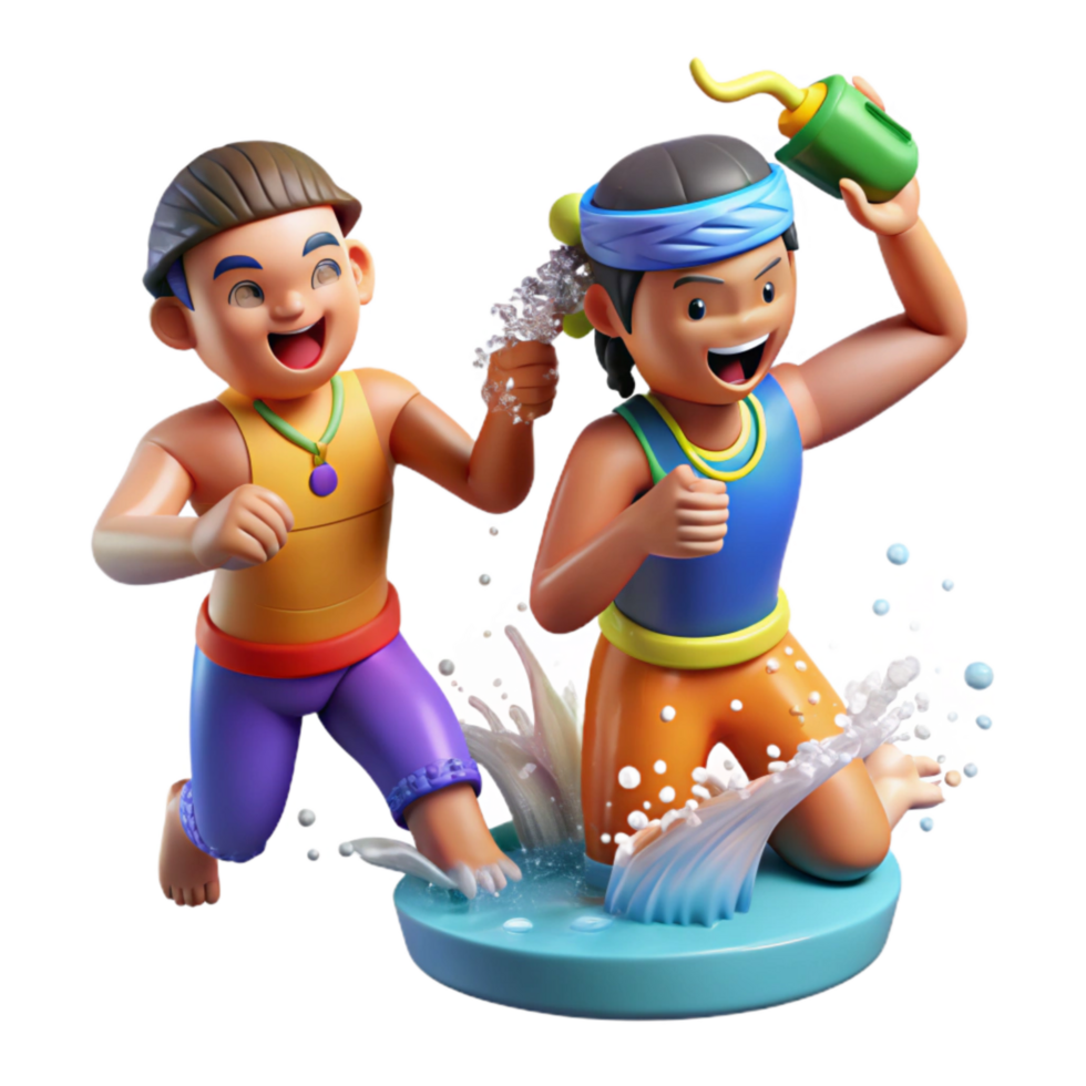 elegant classic Songkran Water Festival Splashing Water Cutout exclusive png