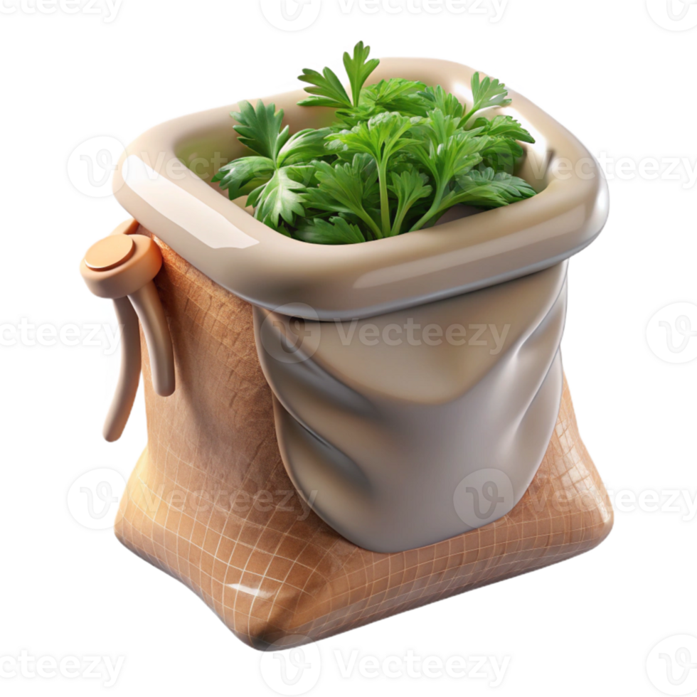 vibrant classic Sous Vide Bag with Herbs Isolated Element high resolution png
