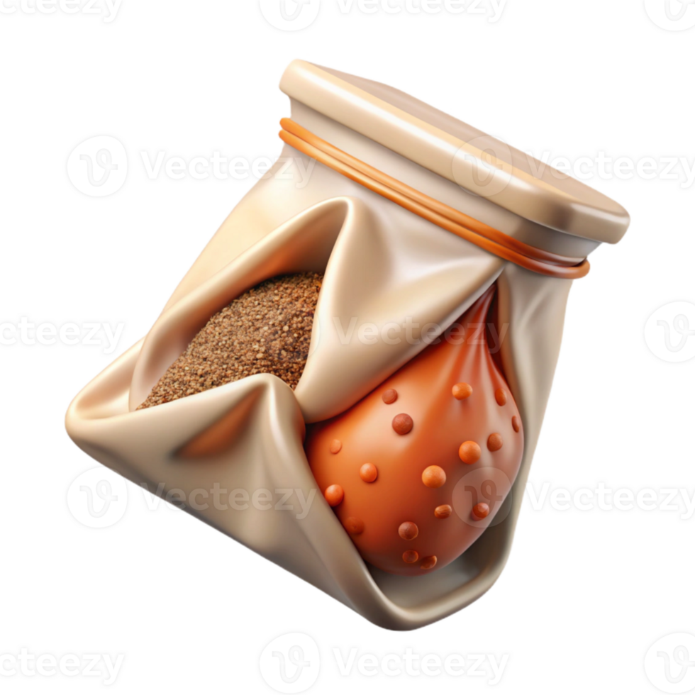 serene classic Sous Vide Bag with Herbs Isolated Element png