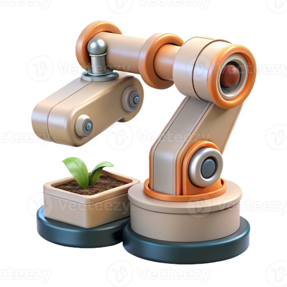 vibrant contemporary Space Agriculture Robot Arm Front View Cutout Element exclusive png