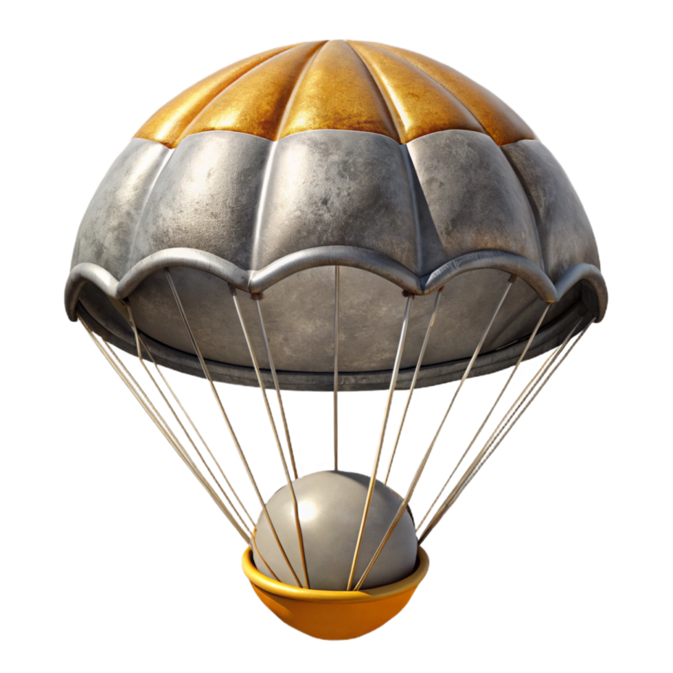 elegant abstract Space Capsule Parachute Deployment Isolated high quality png