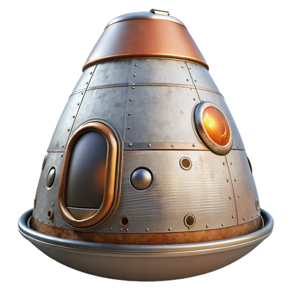 extraordinary artistic Space Capsule Reentry Heat Shield Isolated premium png