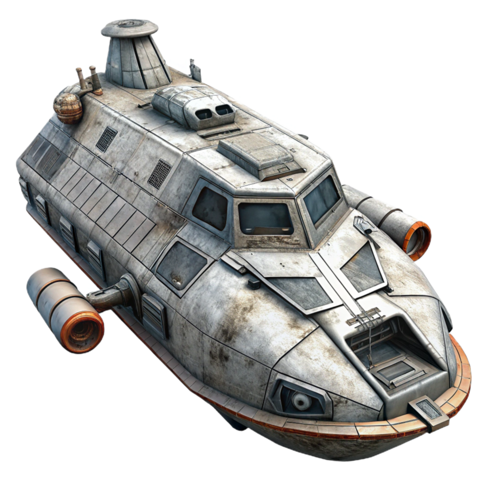magnificent traditional Space Colonization Transport Ship Isolated professional png