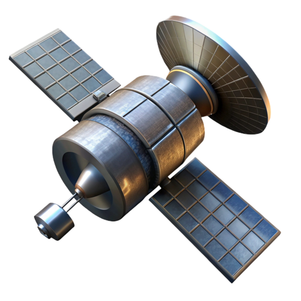 impressive modern Space Debris Collector Satellite Silhouette Isolated high resolution png