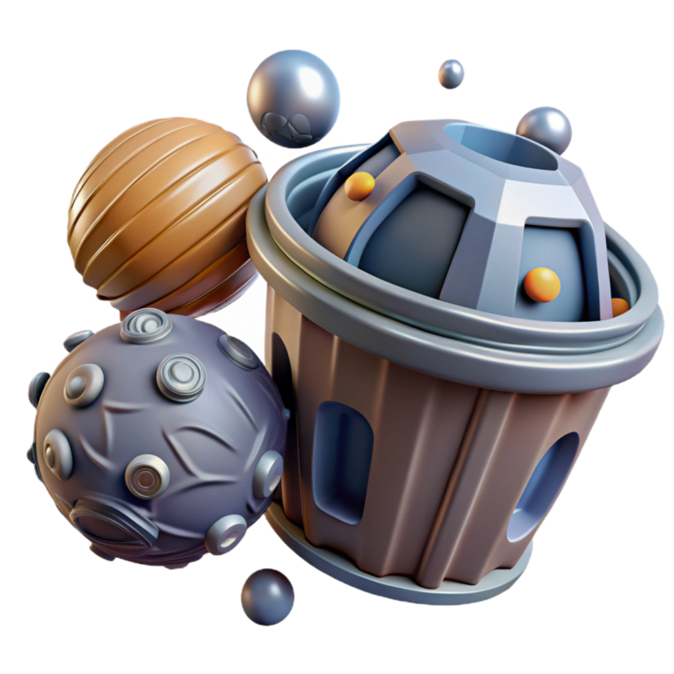 vibrant modern Space Debris Collection System Cutout Graphic genuine png