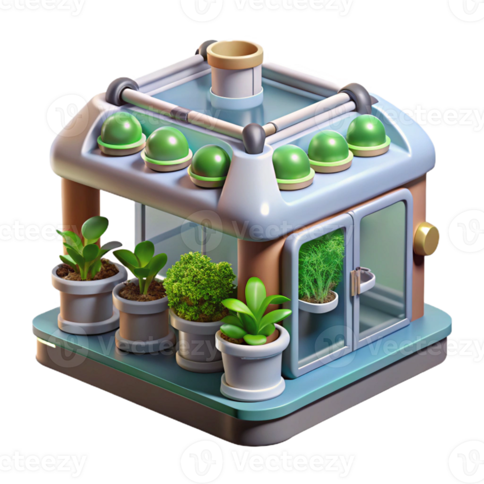 dramatic rustic Space Farm Hydroponics System Isolated original png