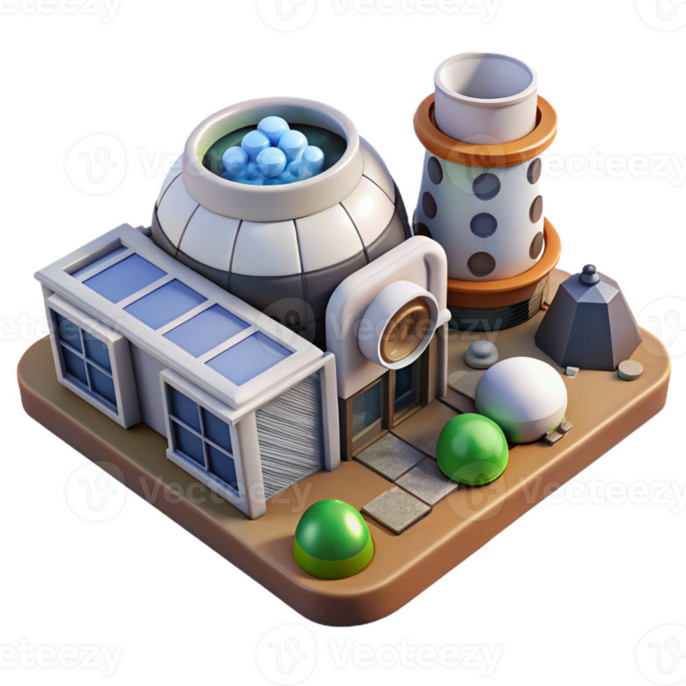 dramatic rustic Space Farm with Geothermal Power Source Transparent Background original png
