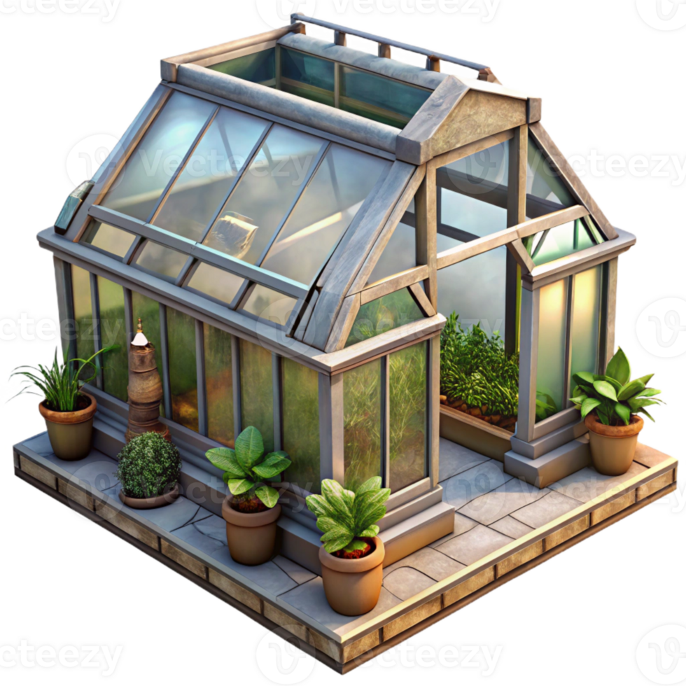 extraordinary minimalist Space Greenhouse with Artificial Sunlight Isolated original png