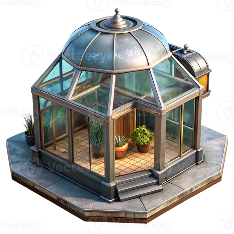 magnificent abstract Space Greenhouse with Observation Deck Transparent detailed png