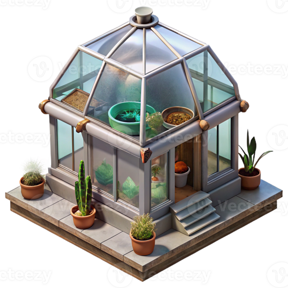 elegant contemporary Space Greenhouse with Observation Deck Transparent genuine png