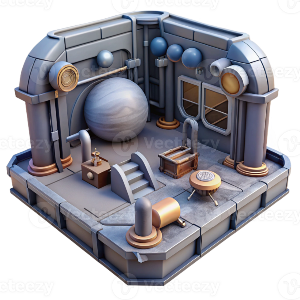 serene modern Space Habitat Exercise Area Isolated professional png