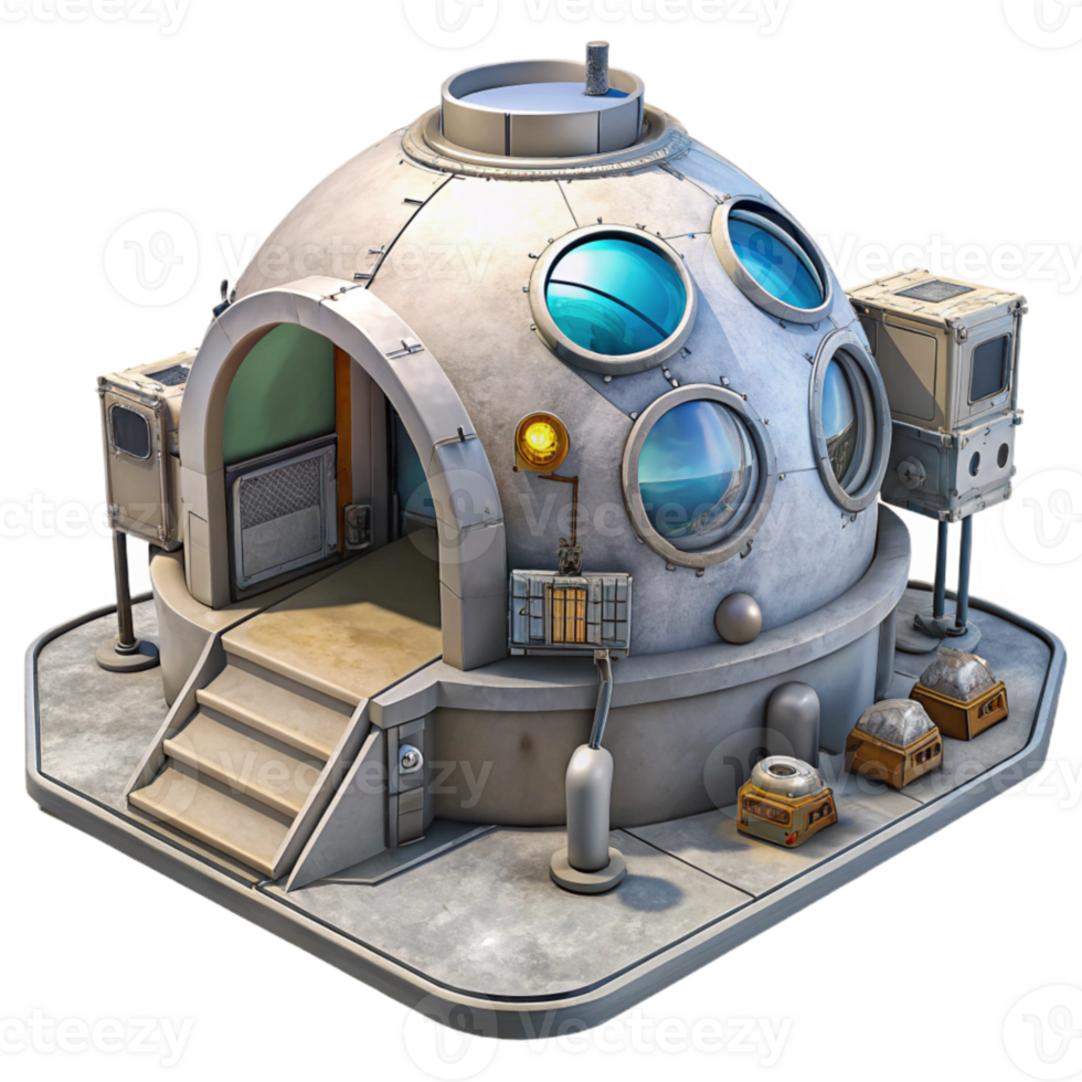 dramatic artistic Space Habitat Laboratory Isolated exclusive png