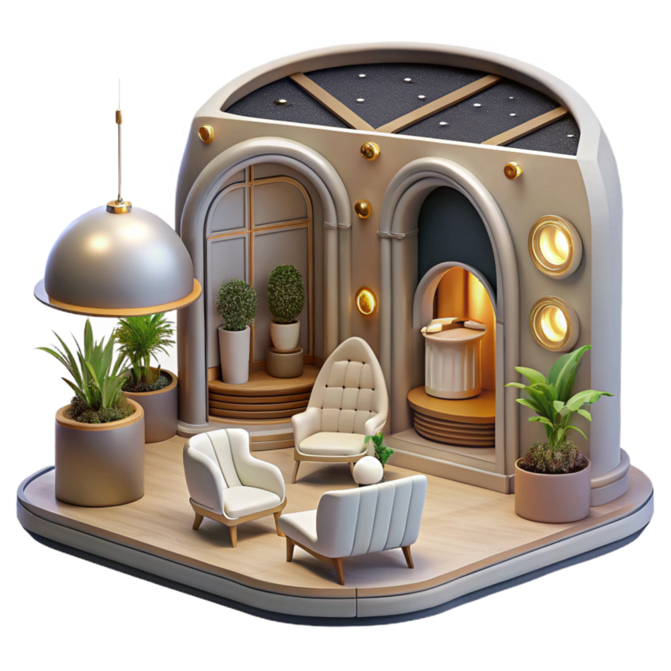 extraordinary rustic Space Hotel Lobby Cutout with Interior Design professional png