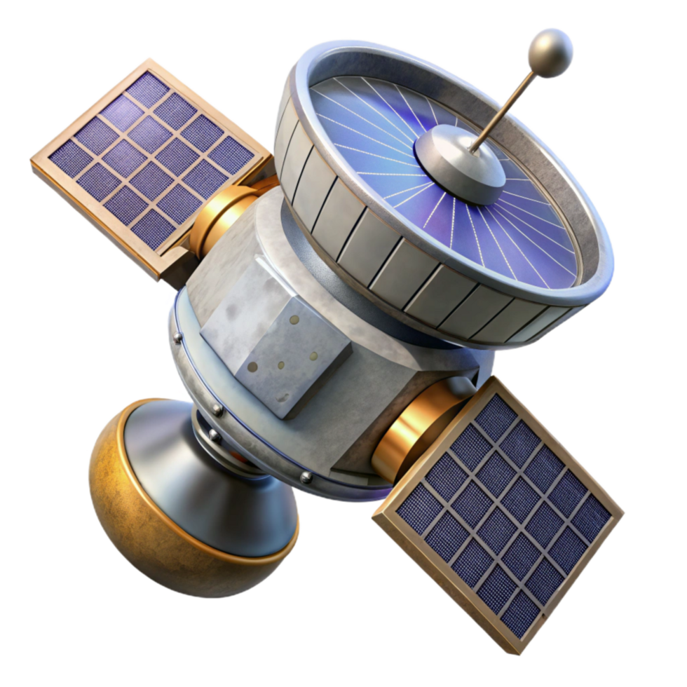 beautiful creative Space Probe with Solar Panels Transparent authentic png