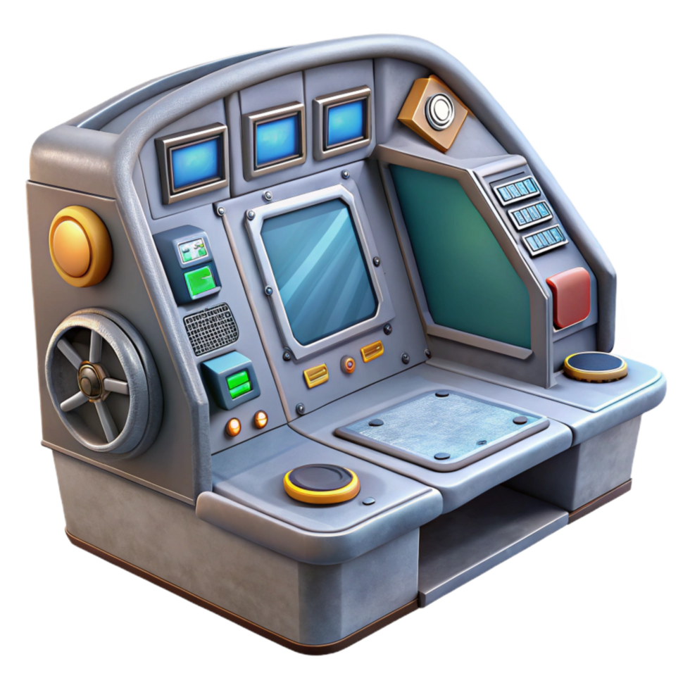 serene vintage Spaceship Interior Cutout with Control Panel professional png