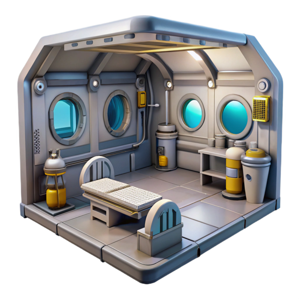 beautiful creative Space Station Interior Lab Module Isolated high quality png