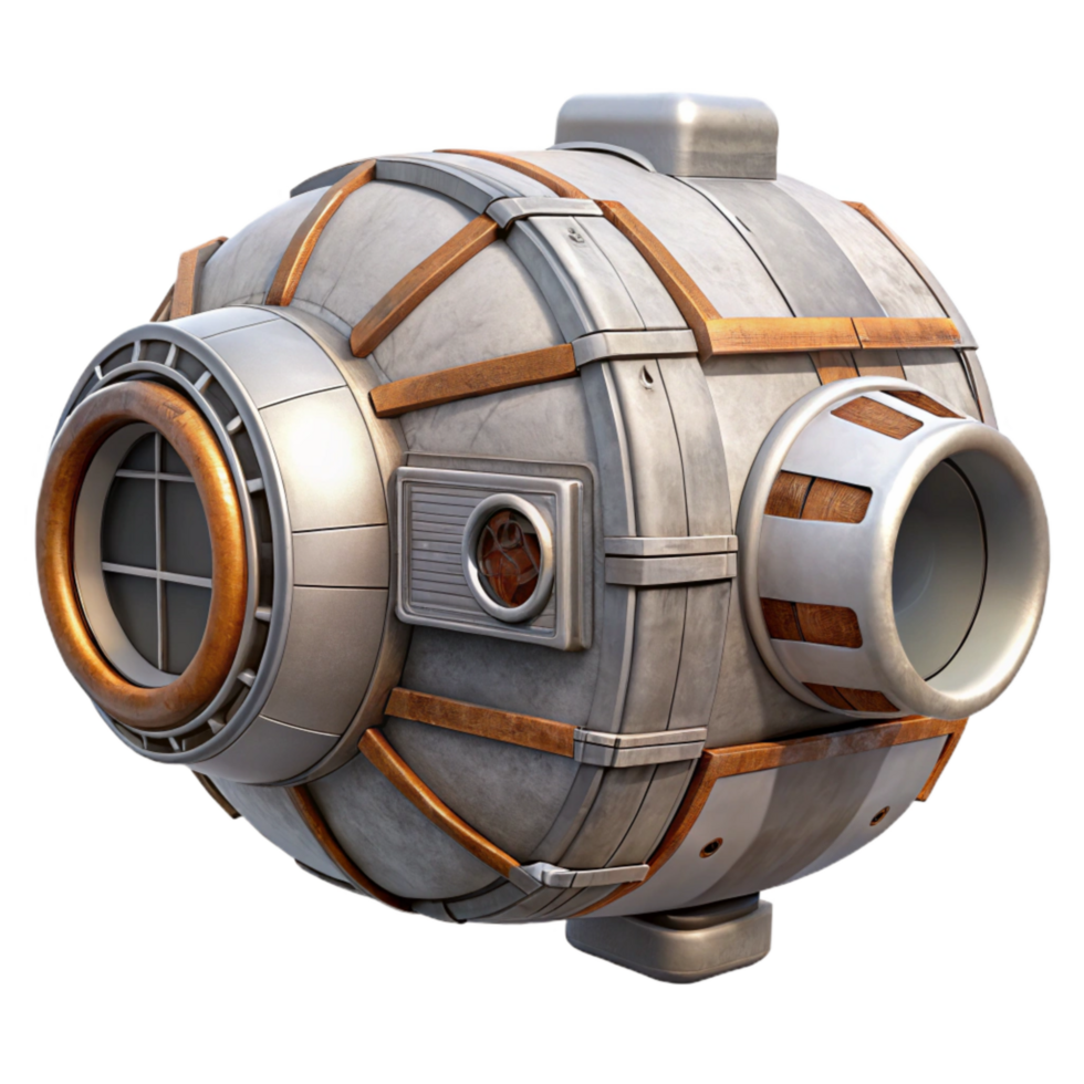 serene rustic Space Station Module Side View Cutout Element professional png