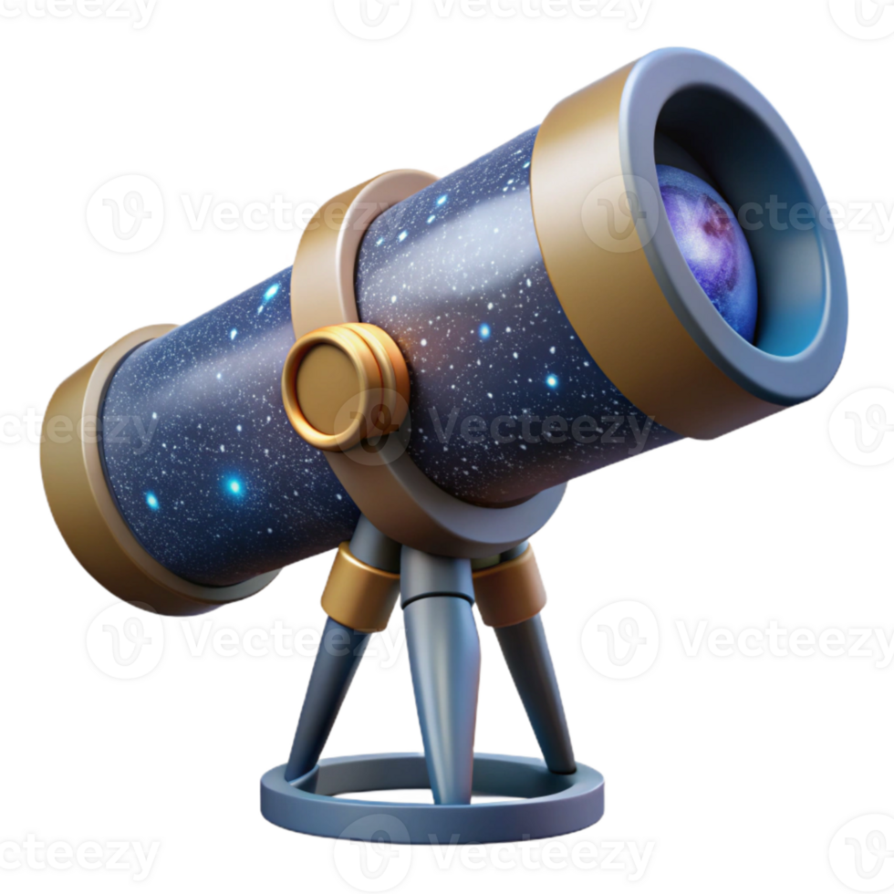 beautiful vintage Space Telescope Observing Distant Galaxy Cutout premium png