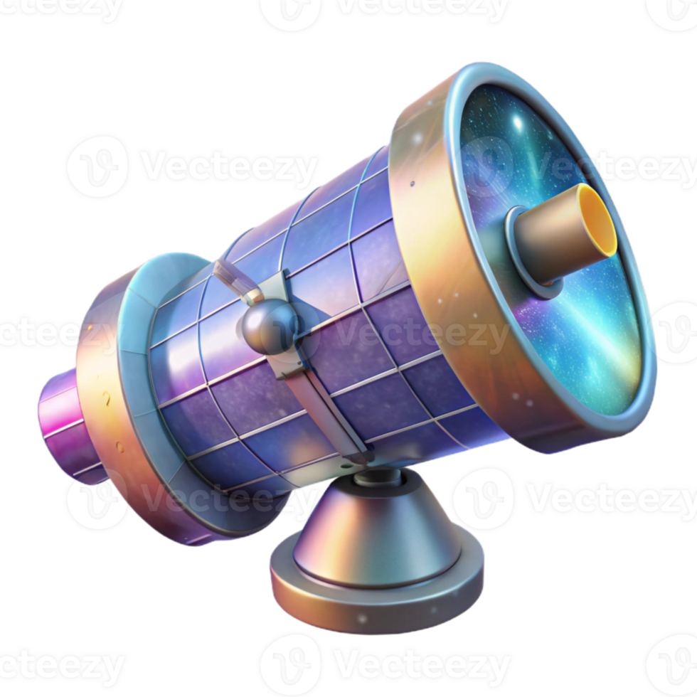 vibrant contemporary Space Telescope with Cosmic Rays Transparent original png