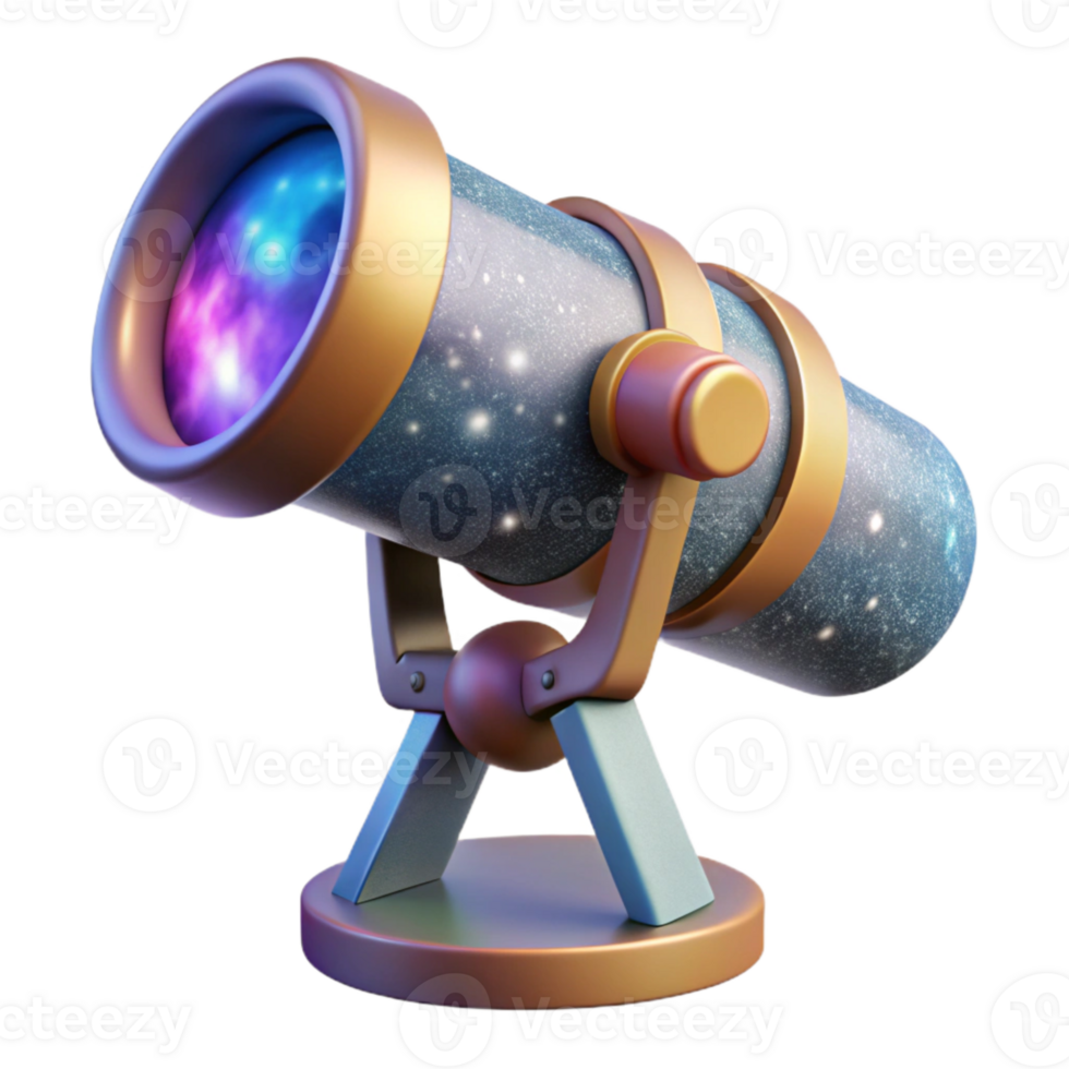 elegant modern Space Telescope with Nebula Transparent detailed png