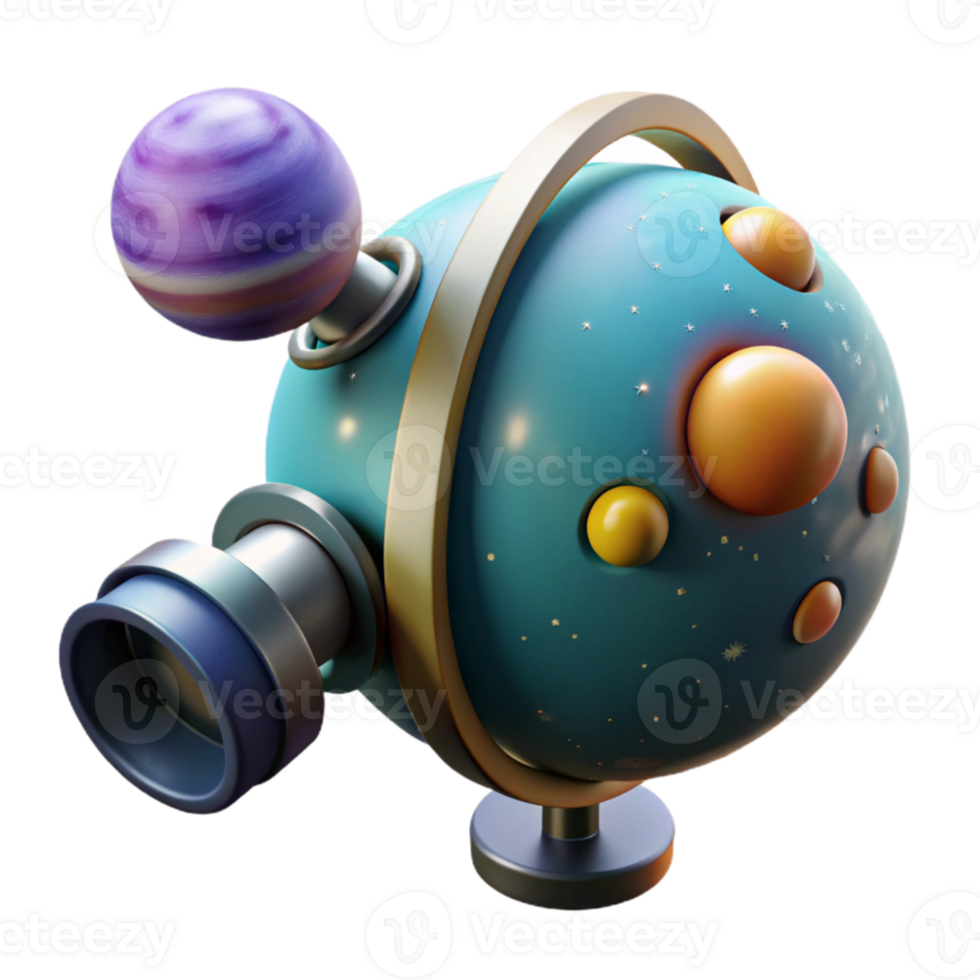 extraordinary minimalist Space Telescope with Planets Transparent exclusive png