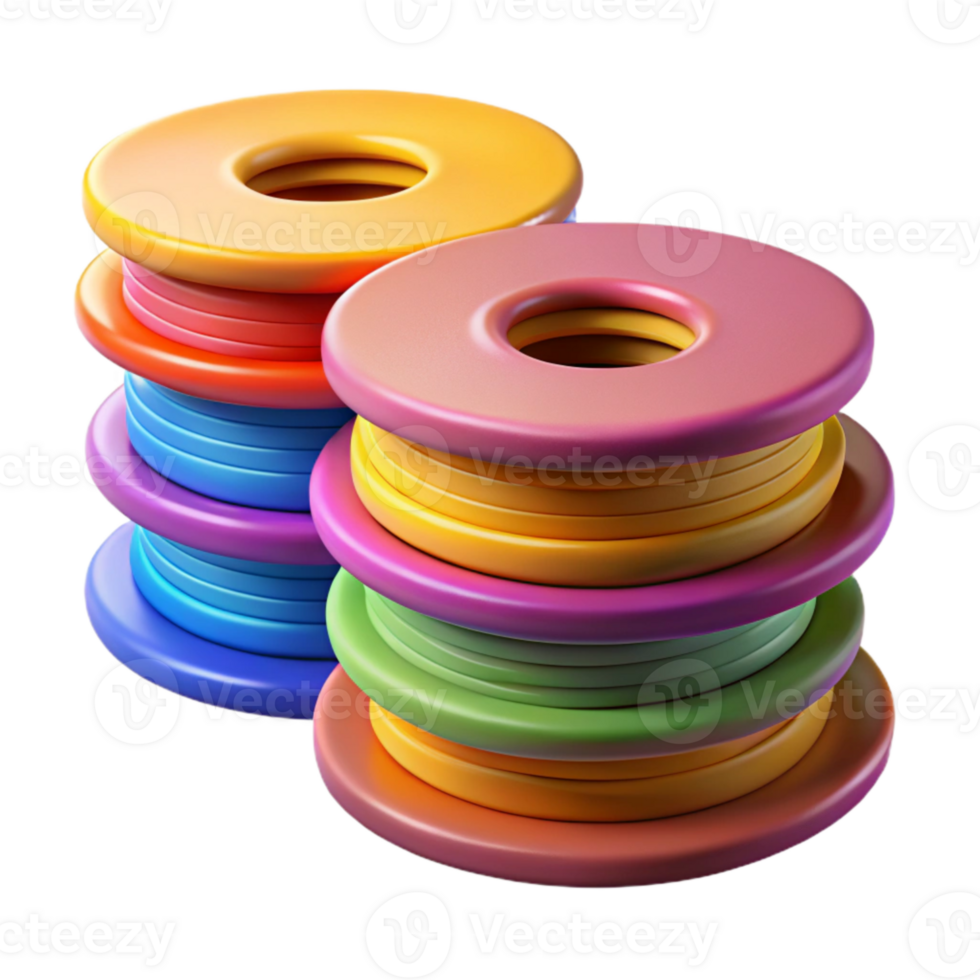 extraordinary traditional Stack of Colorful Filament Spools Isolated exclusive png