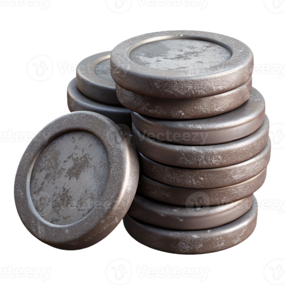 impressive minimalist Stack of Coins Side View Cutout high quality png