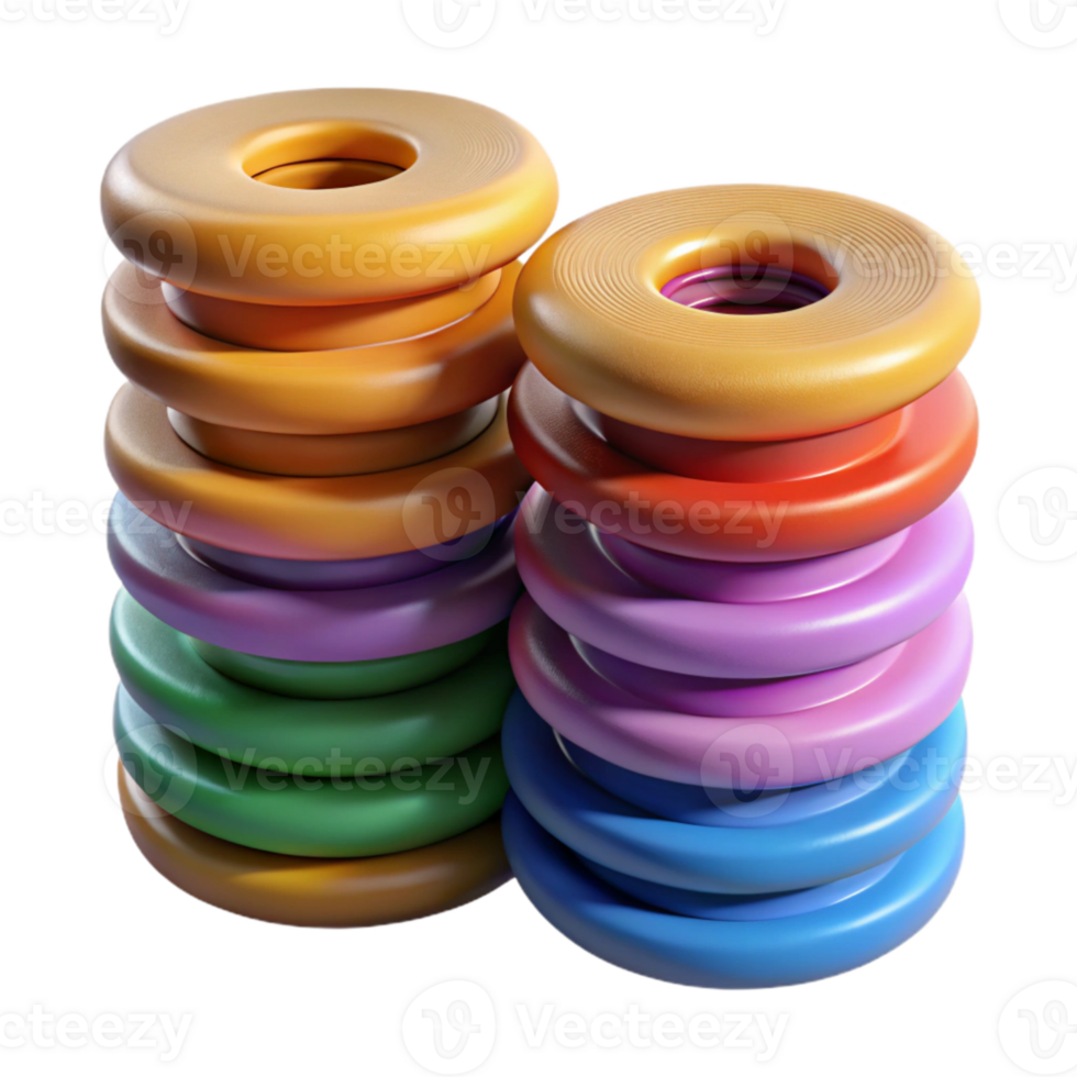 impressive classic Stack of Colorful Filament Spools Isolated premium png