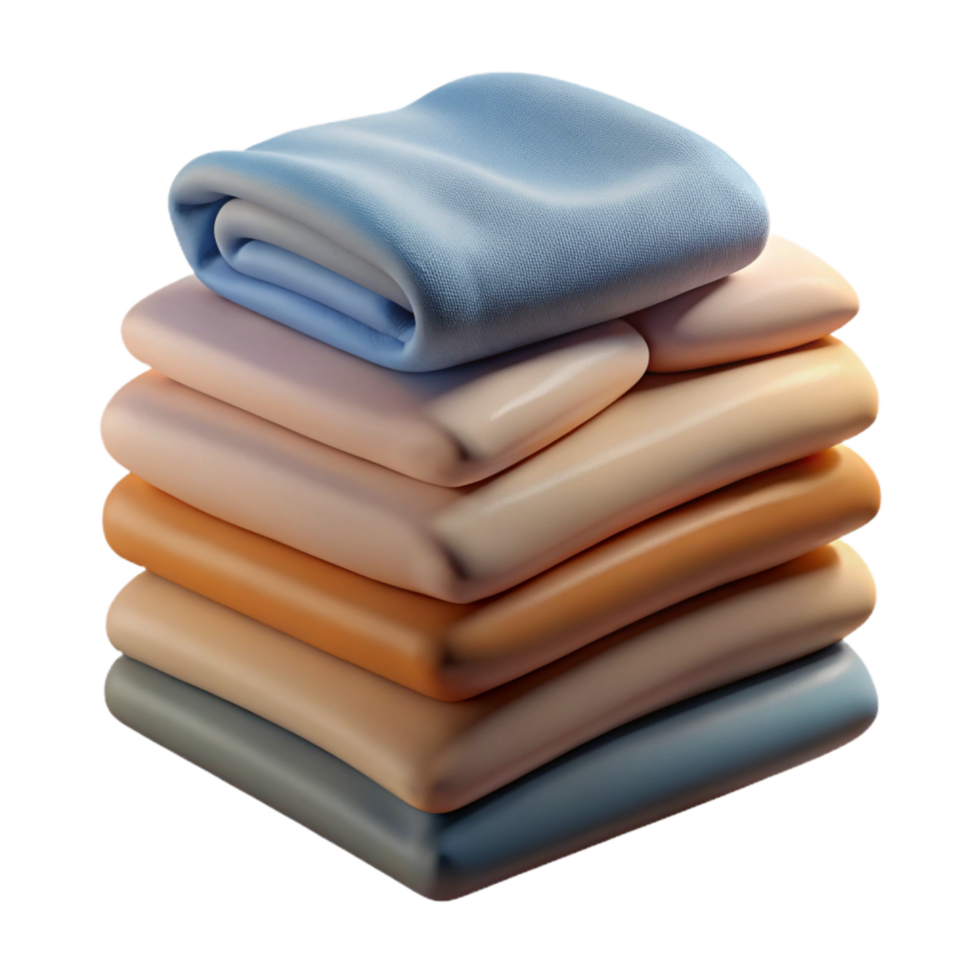 elegant vintage Stack of Folded Clothes Neutral Tones professional png