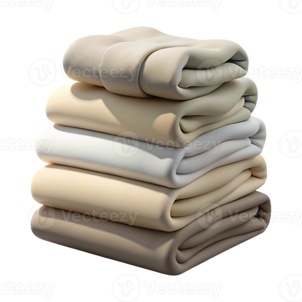 elegant traditional Stack of Folded Clothes Neutral Tones high resolution png