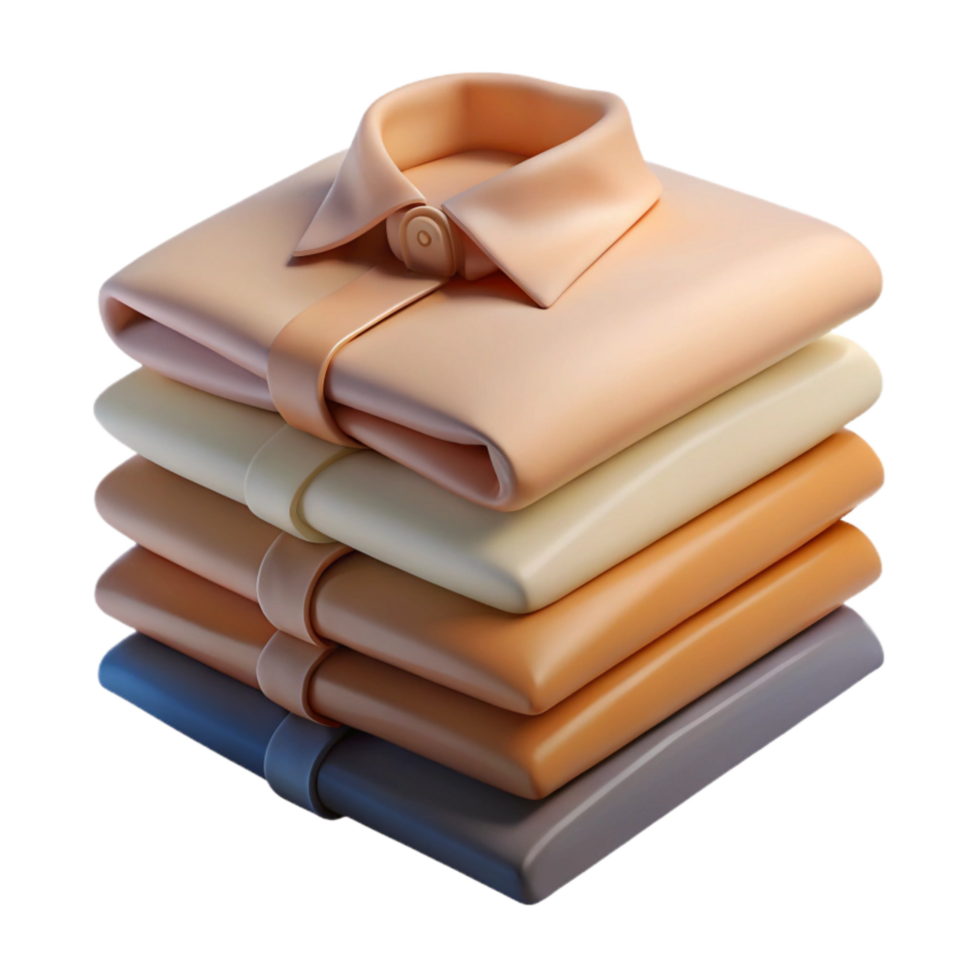 serene classic Stack of Folded Shirts Neutral Colors Cutout Element professional png