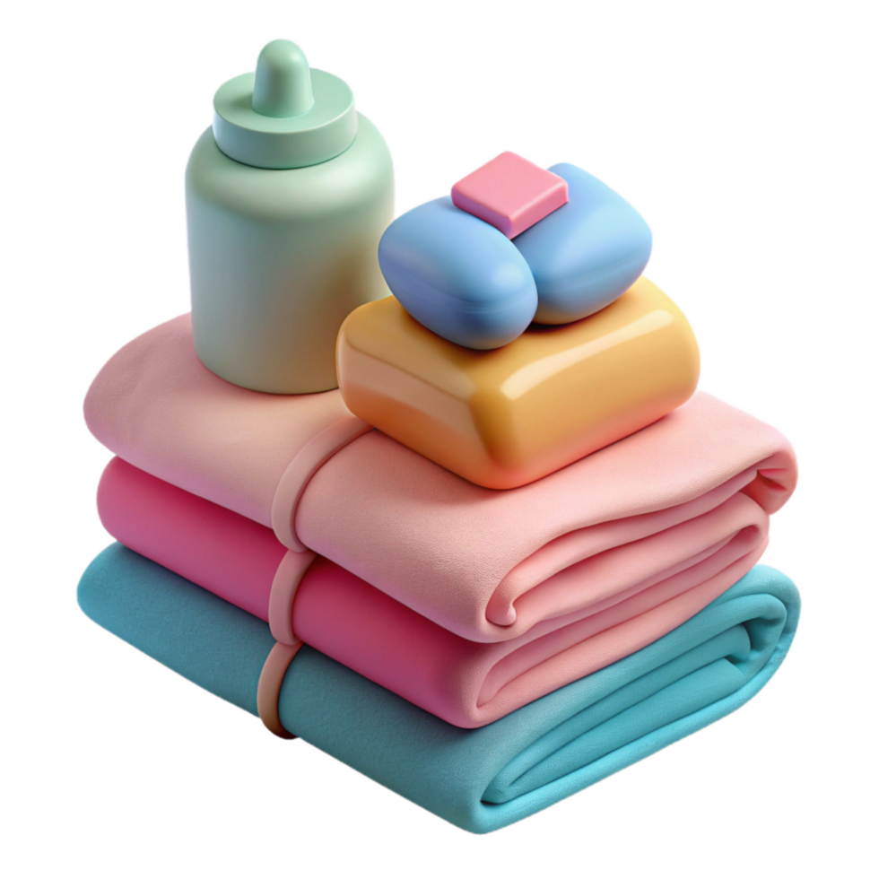 stunning modern Stack of Folded Towels and Soap Cutout genuine png