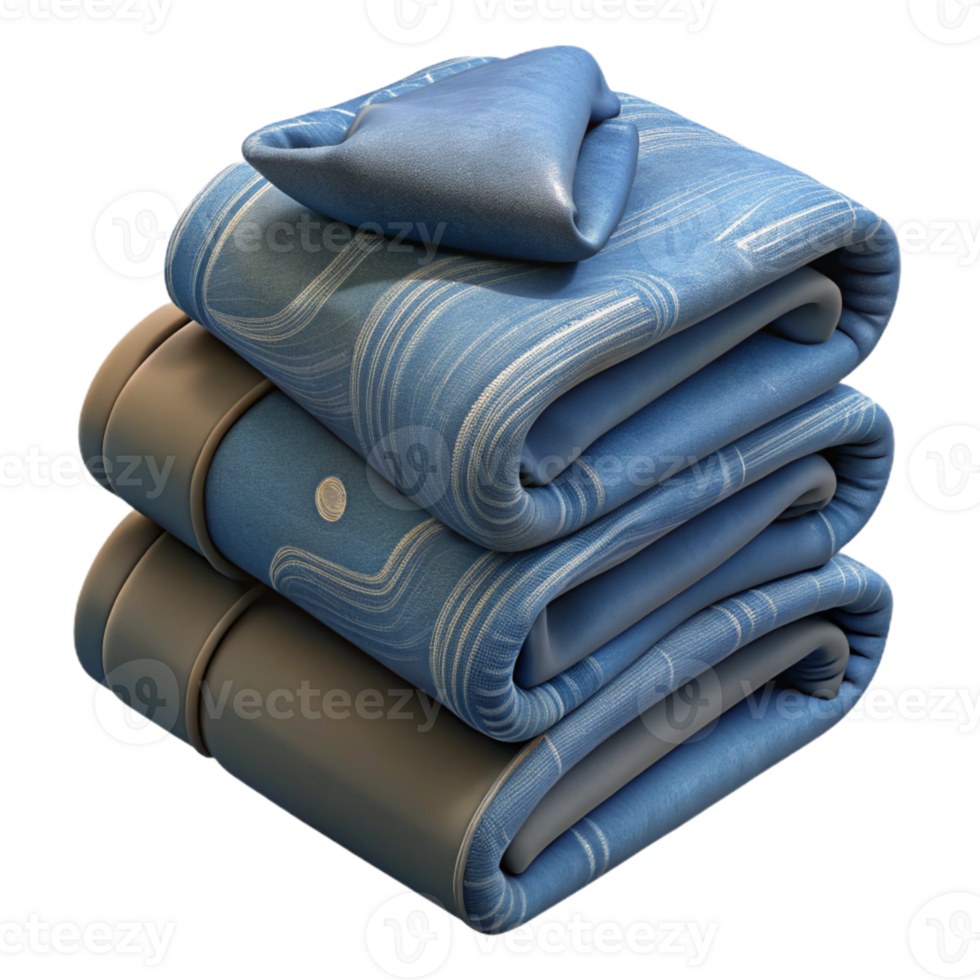 magnificent vintage Stack of Folded Jeans Neutral Colors Cutout Element premium png