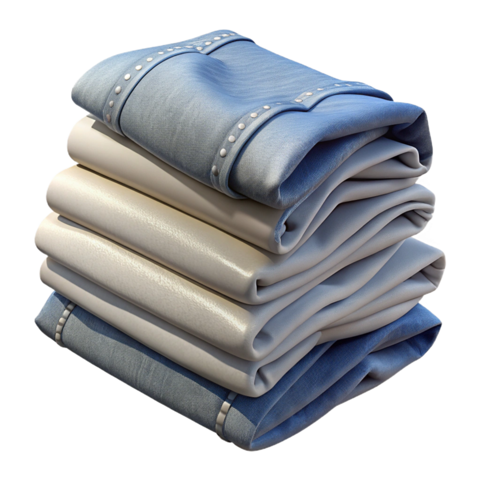 dramatic rustic Stack of Folded Jeans Neutral Colors Cutout Element png