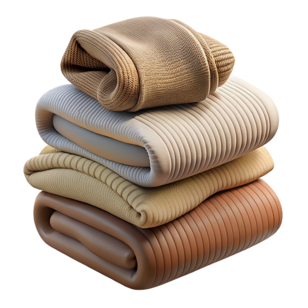 beautiful modern Stack of Folded Sweaters Neutral Colors Cutout Element detailed png