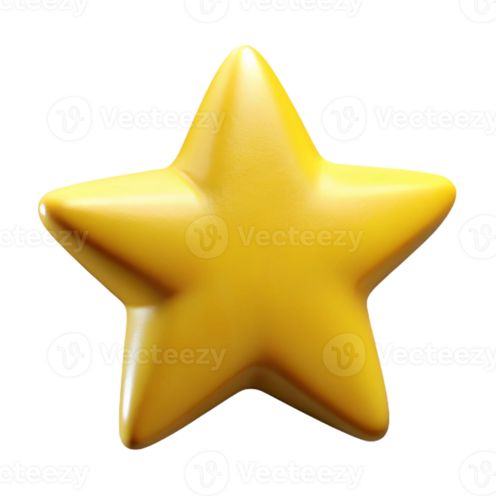 vibrant traditional Star Shape Five Points Yellow Isolated Cutout detailed png