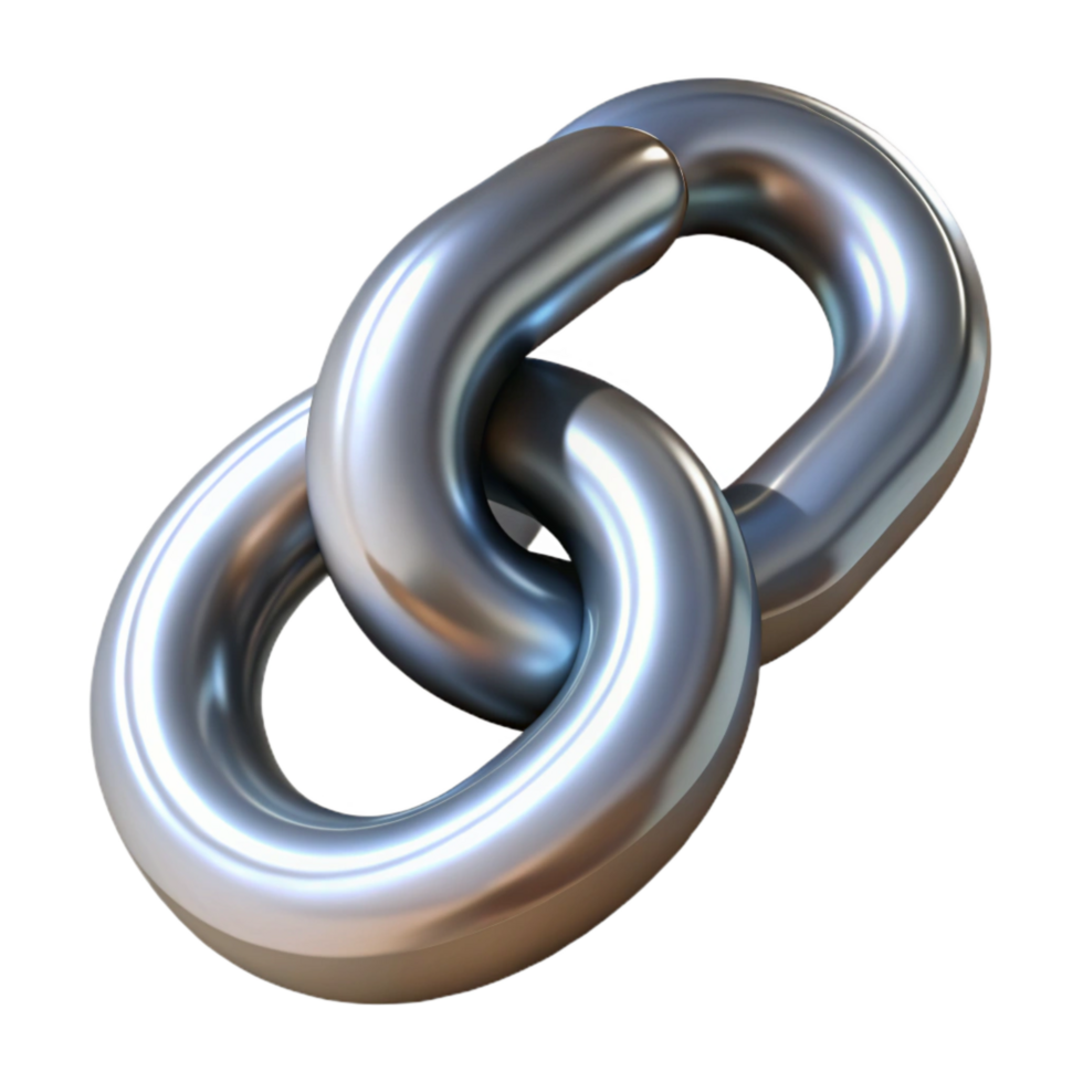 magnificent abstract Steel Chain Link Rotating in Air Transparent authentic png