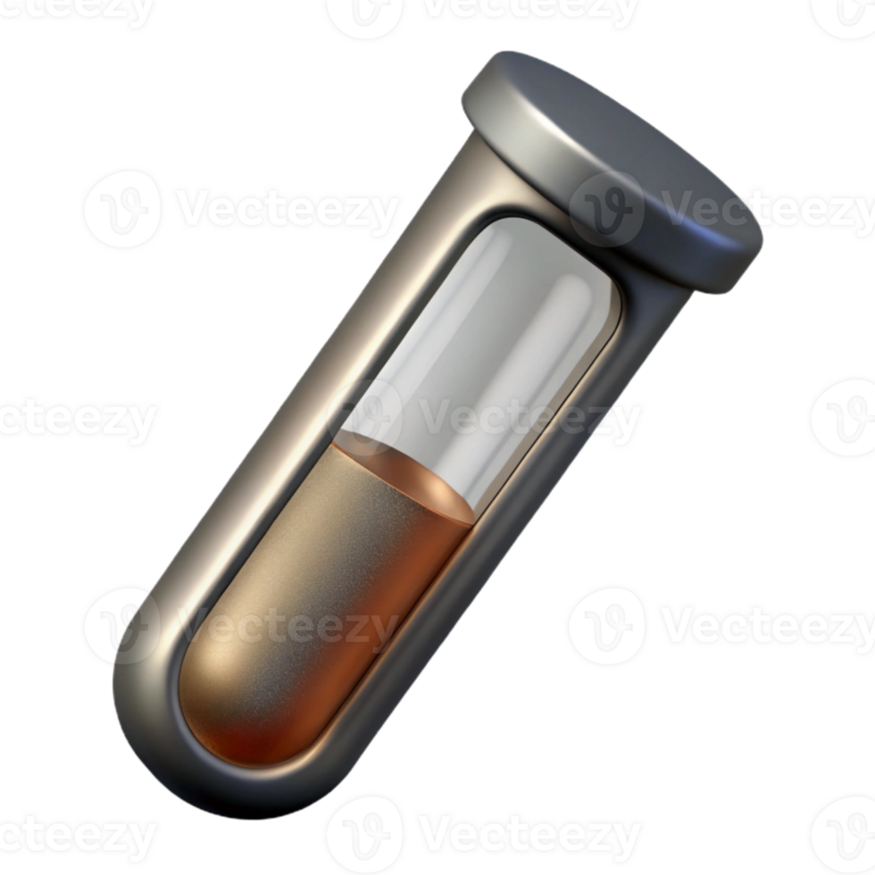 wonderful artistic Steel Gray Synthetic Test Tube Transparent Background Cutout premium png