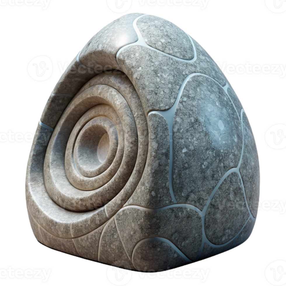 stunning creative Stone Sculpture with Abstract Design Side View Transparent detailed png