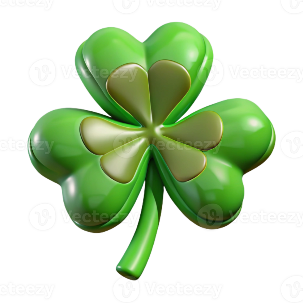elegant traditional St Patricks Day Clover Cutout with Green Color Transparent Background high quality png