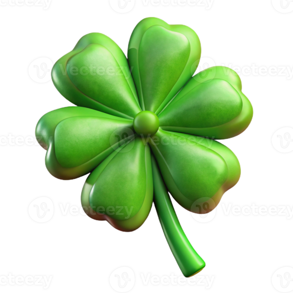 dramatic classic St Patricks Day Clover Cutout with Green Color Transparent Background genuine png