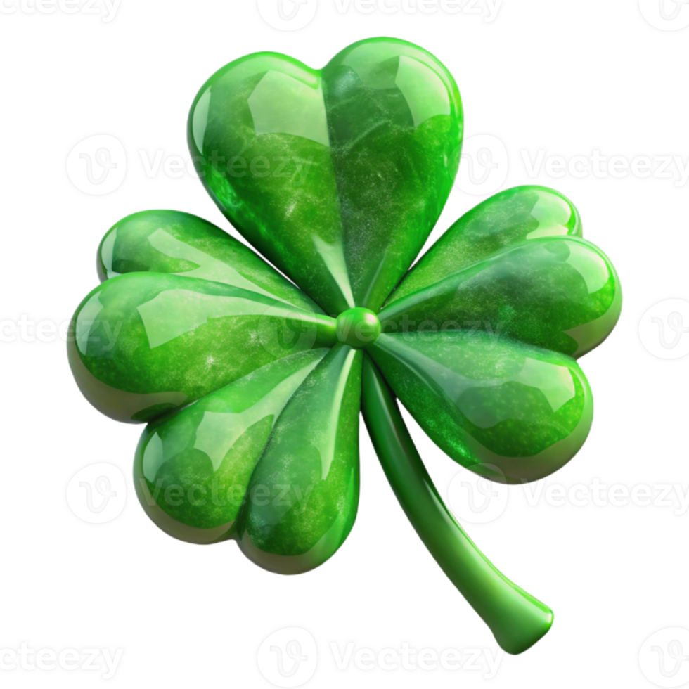 impressive artistic St Patricks Day Clover Cutout with Green Color Transparent Background detailed png