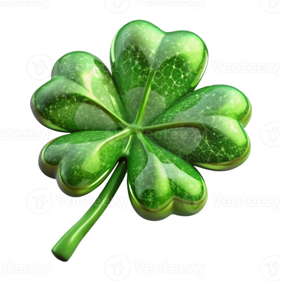 vibrant traditional St Patricks Day Shamrock Close Up Transparent Background exclusive png
