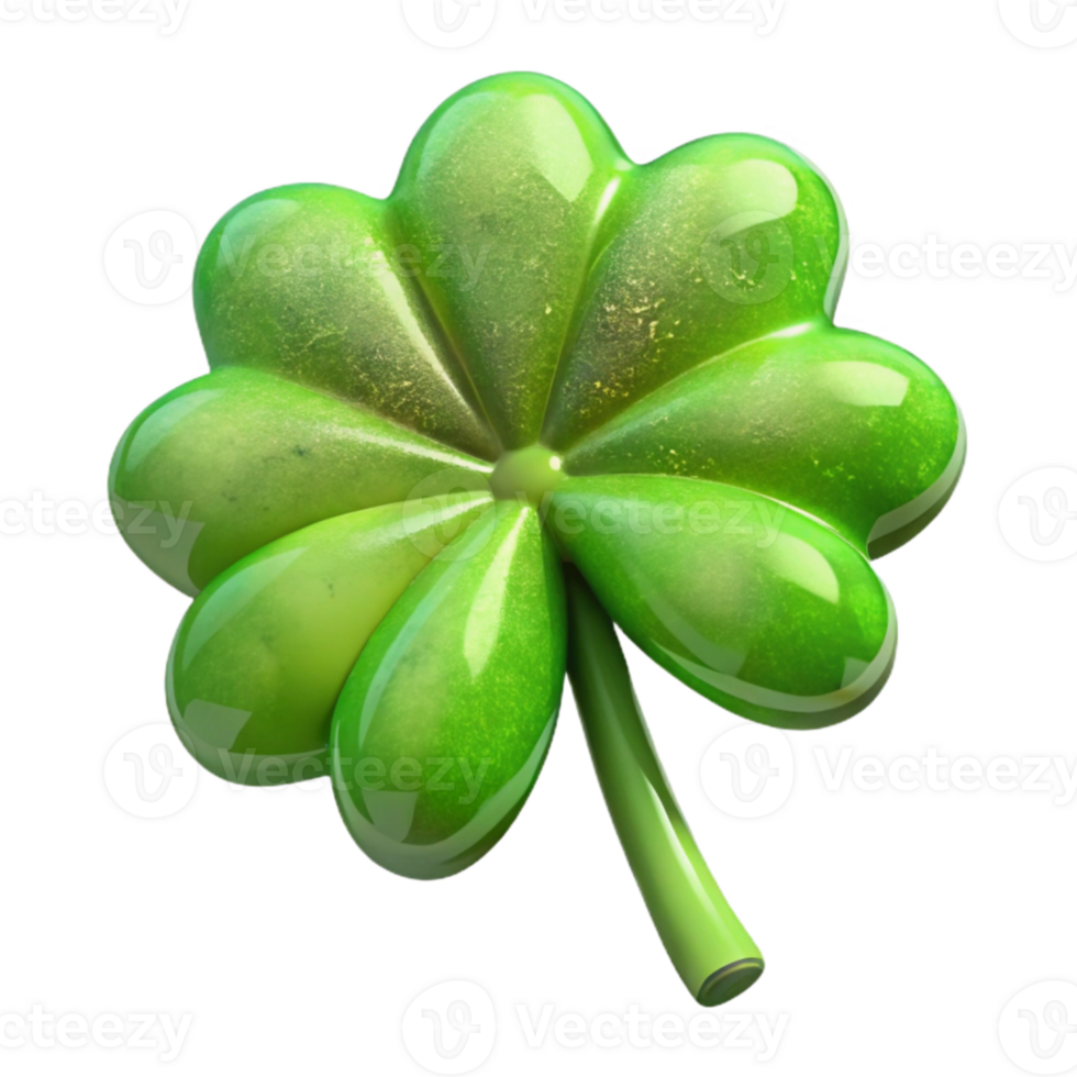 serene traditional St Patricks Day Shamrock Close Up Transparent Background detailed png