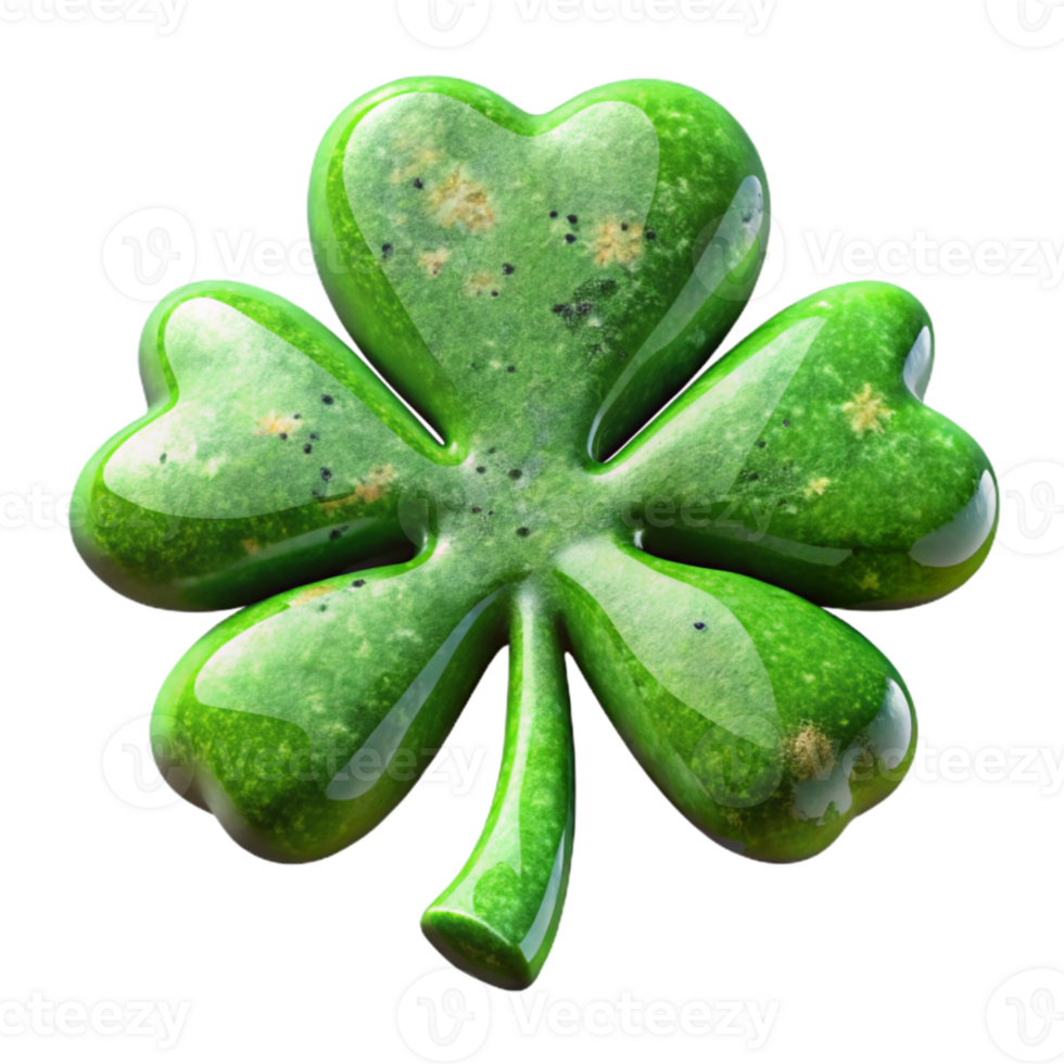 vibrant artistic St Patricks Day Shamrock Close Up Transparent Background detailed png